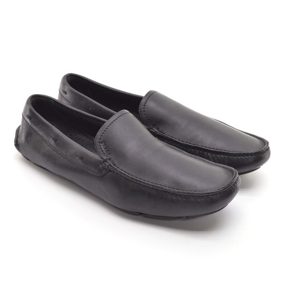 Men Prada 1101 Black Driving Moccasins Loafers UK 8.5 - Picture 1 of 9